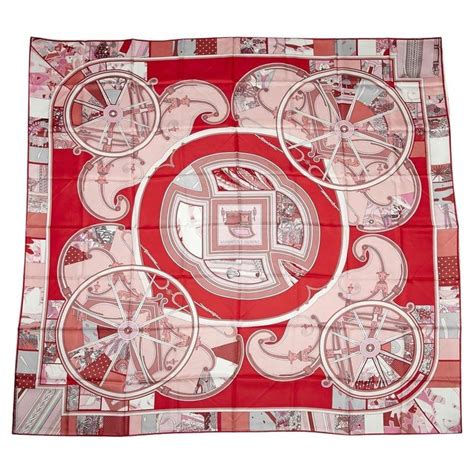 Hermes Scarf Washington Carriage Pink 